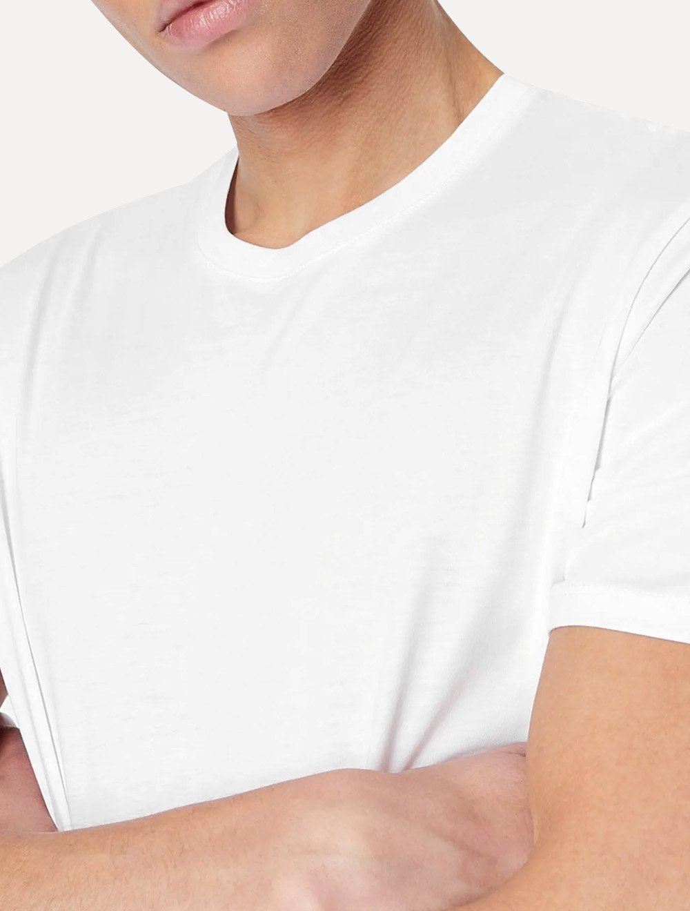 Camiseta Armani Exchange Masculina Slim Fit em Cotton Pima Branca
