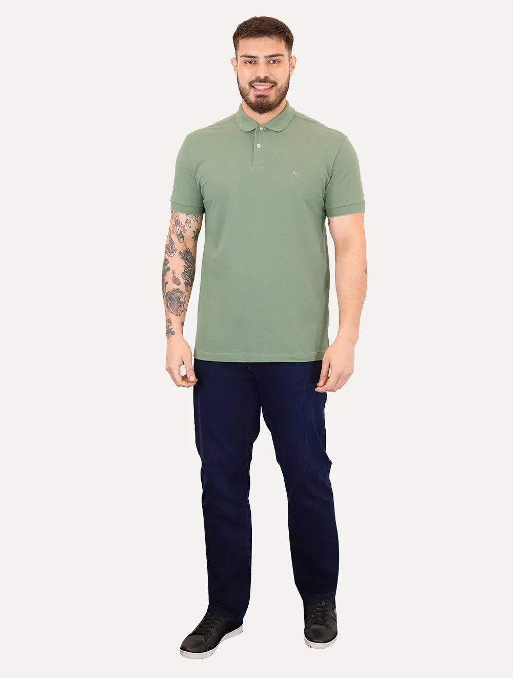 Polo Aramis Masculina Basic Piquet Mono Verde Menta