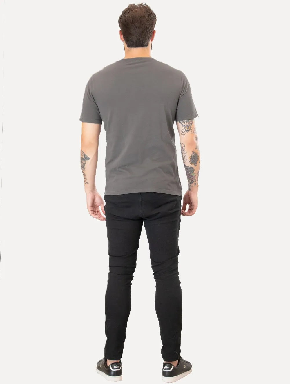 Camiseta Ellus Masculina Cotton Fine Classic Logo Cinza Médio