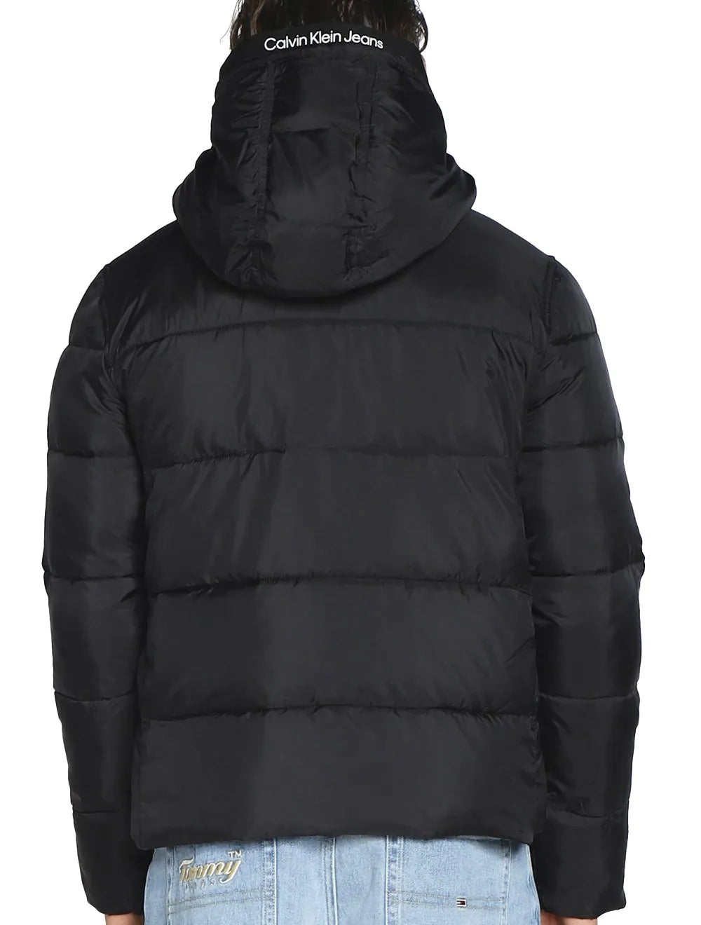 Jaqueta Calvin Klein Jeans Masculina Hoodie Matelassê Sust Logo Preta