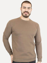 Moletom Masculino Crewneck Liso Marrom