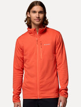 Jaqueta Columbia Masculina Fleece Hike Grid Full Zip Vermelho
