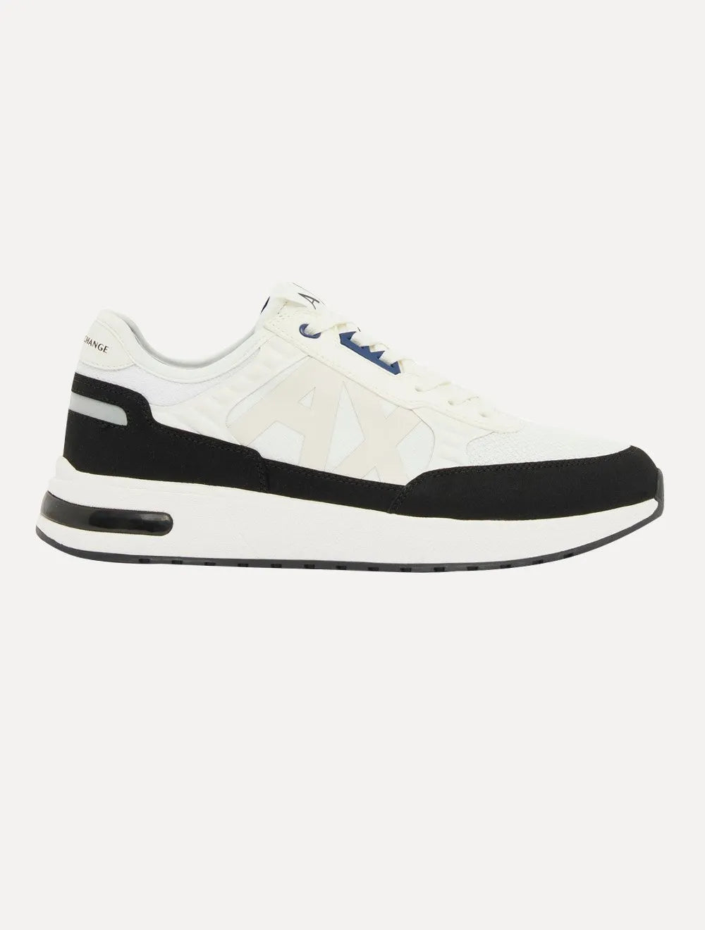 Tênis Armani Exchange Masculino Sneaker AX Maxi Logo Off White/Black