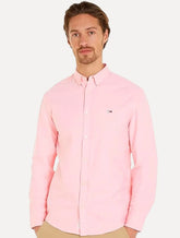 Camisa Tommy Jeans Masculina Regular Entry Oxford Rosa