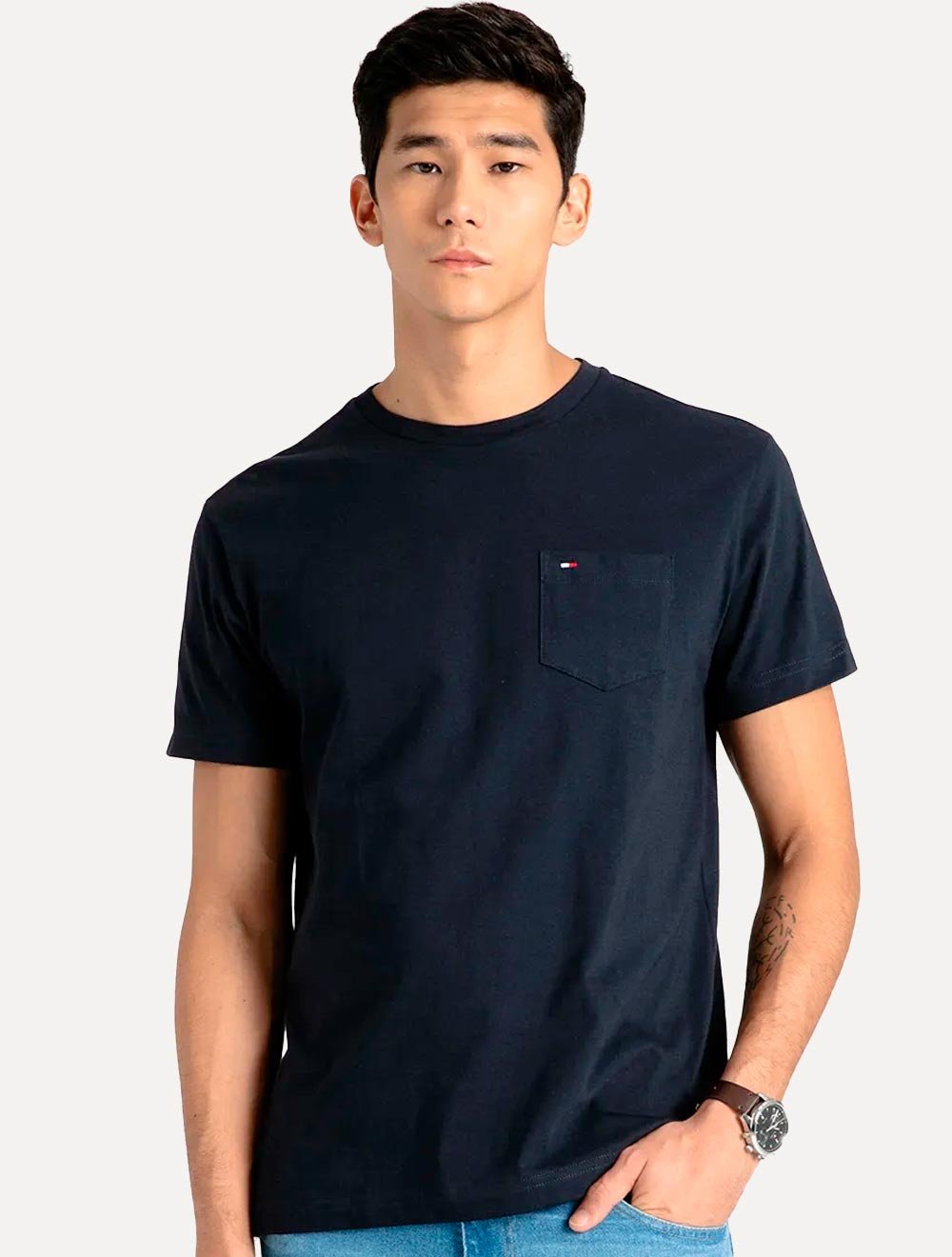 Camiseta Tommy Jeans Masculina Regular Pocket Azul Marinho