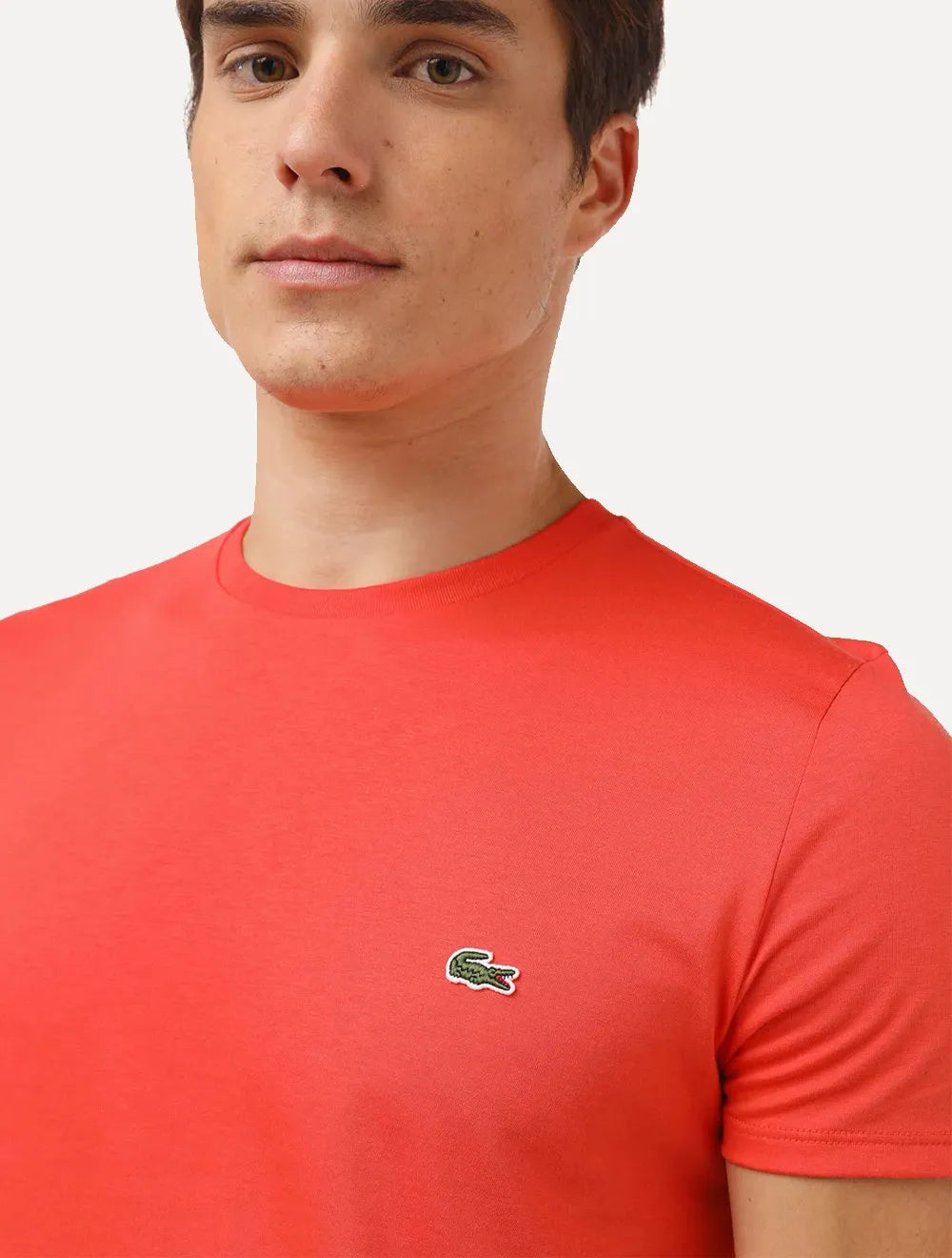 Camiseta Lacoste Masculina Jersey Pima Cotton Laranja