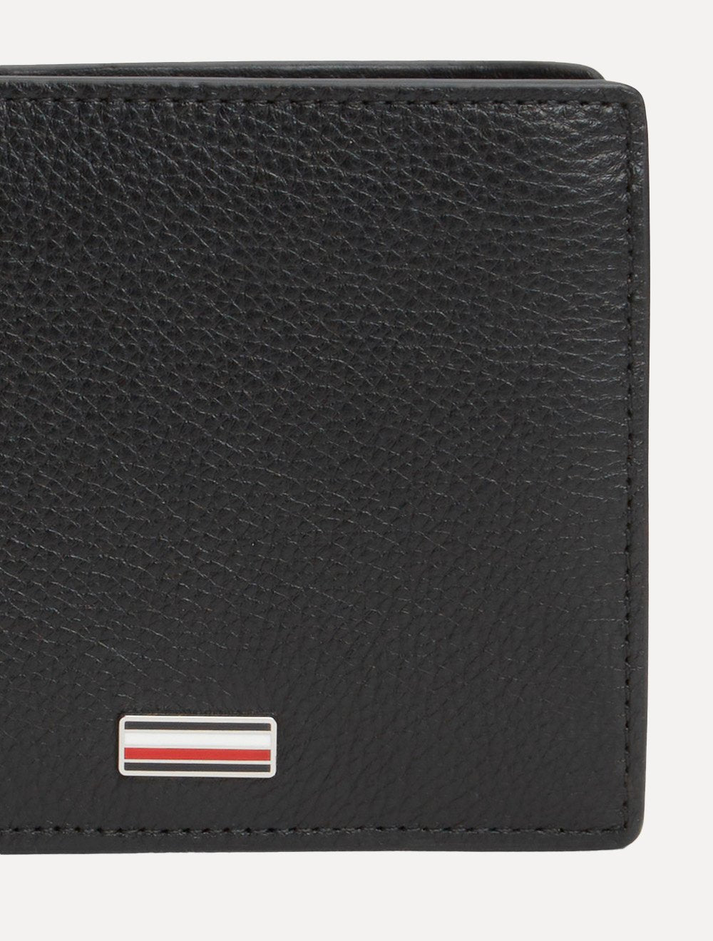 Carteira Tommy Hilfiger Porta Cartão Couro Logo Central Mini CC Wallet Preta