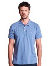 Polo Reserva Masculina Piquet Clássica Azul Jeans