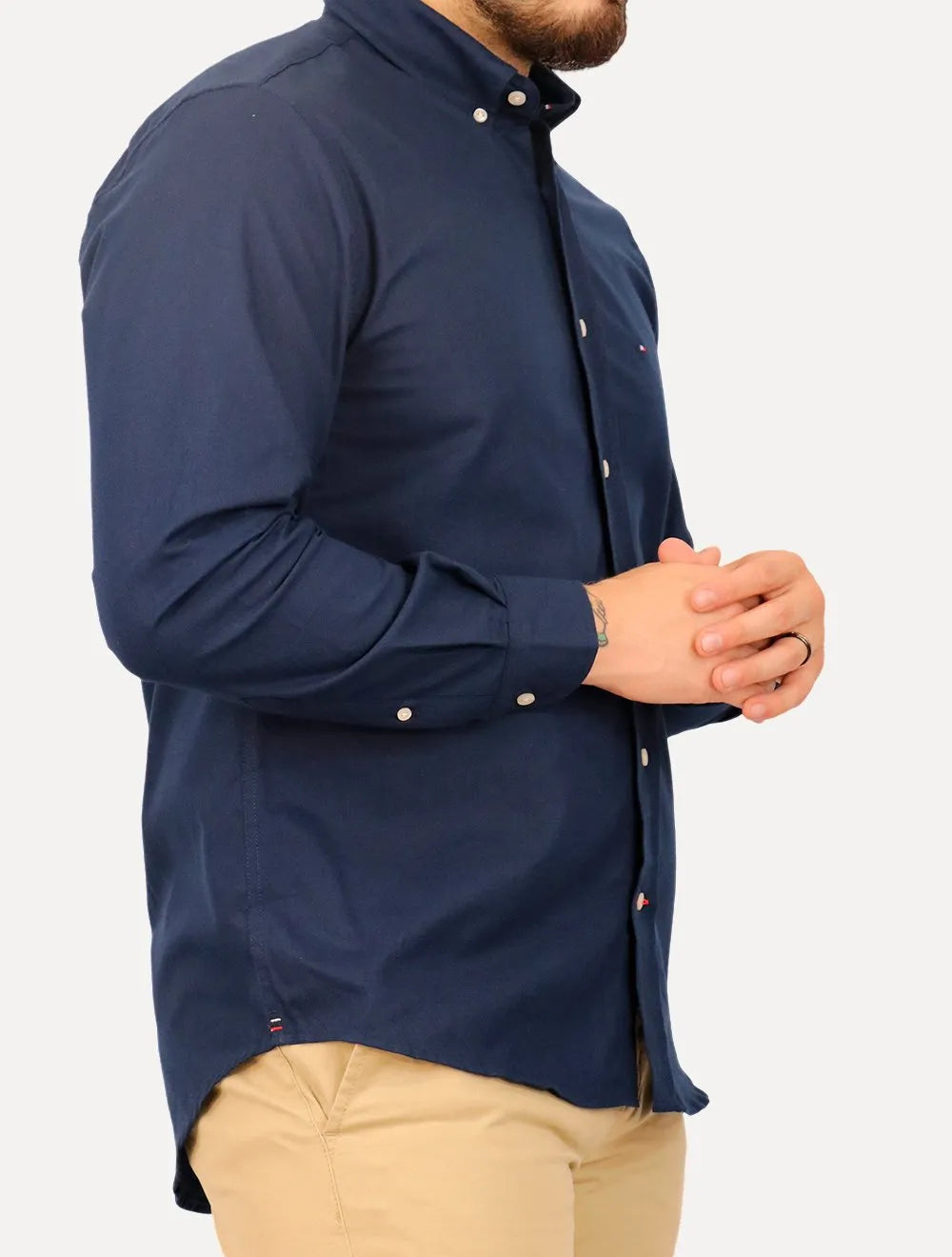 Camisa Tommy Hilfiger Masculina Regular Core Oxford Azul Marinho