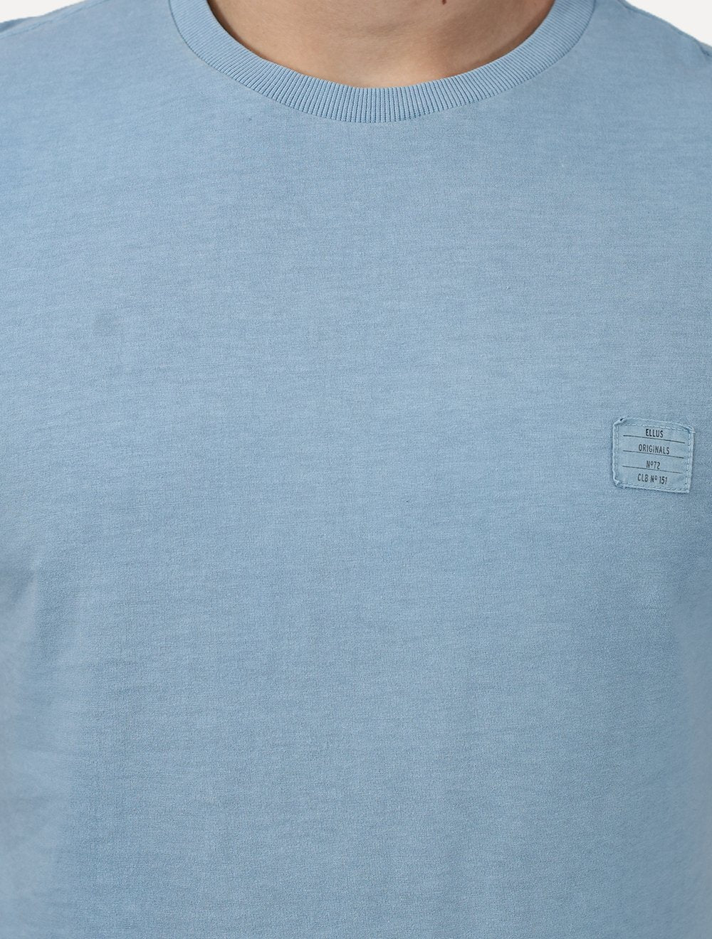 Camiseta Ellus Masculina Cotton Washed Origin. Classic Azul Claro