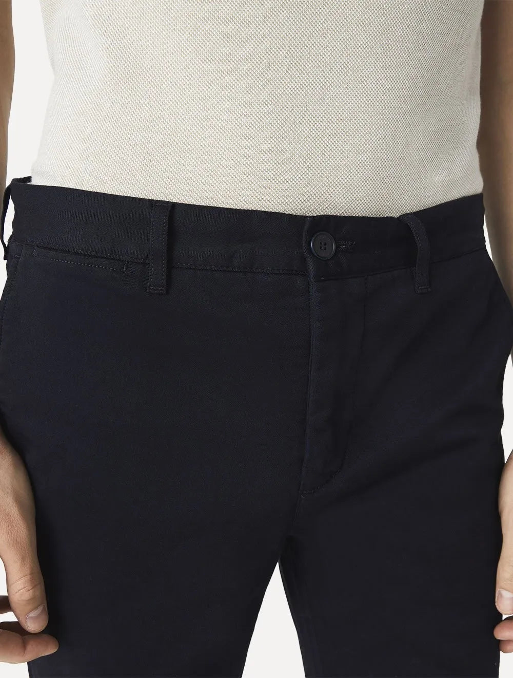 Calça Lacoste Masculina Sarja Chino Slim Fit New Classic Azul Marinho