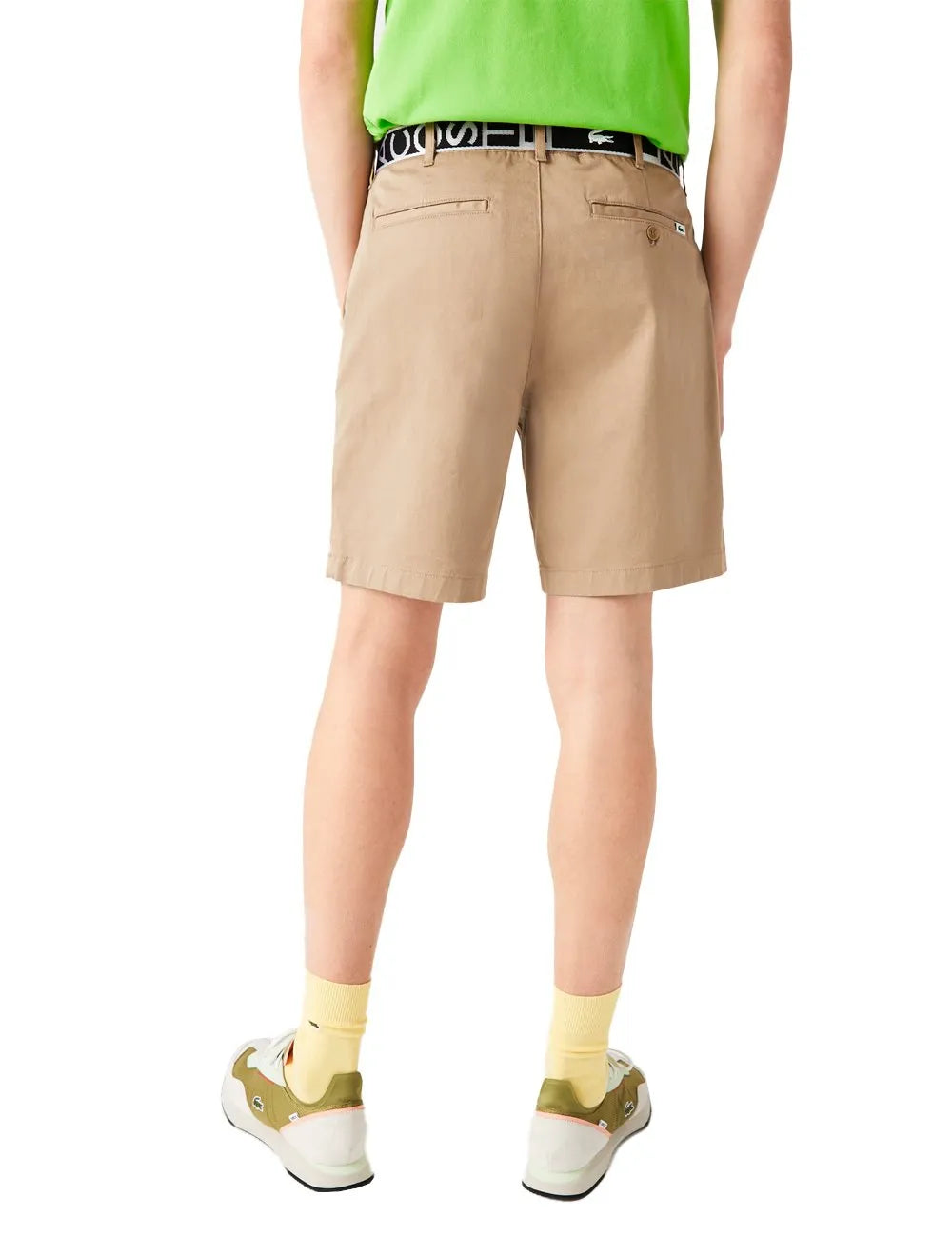 Bermuda Lacoste Masculina Sarja Regular Cotton Stretch Cáqui