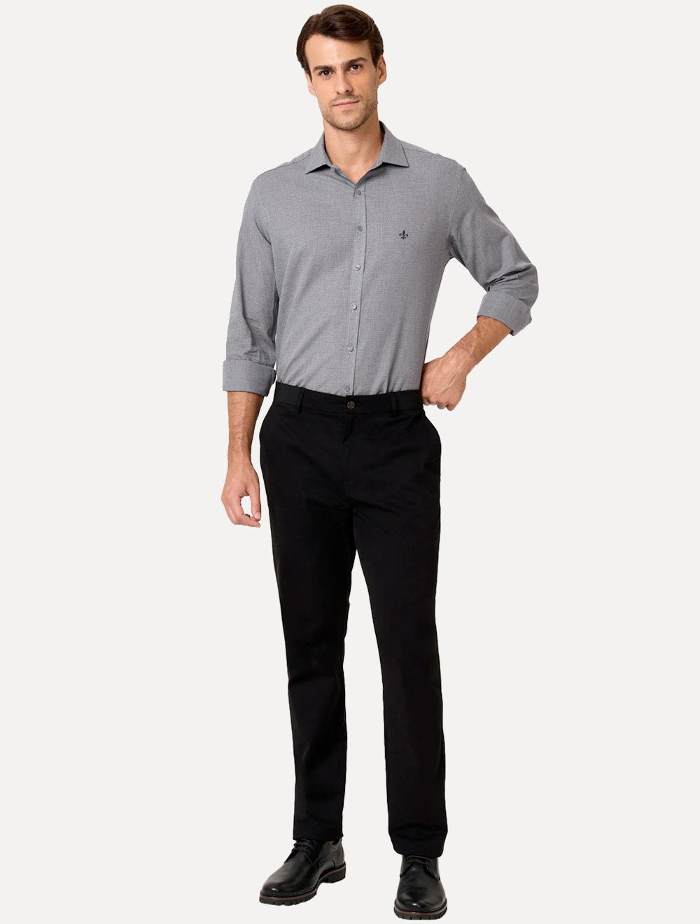 Camisa Dudalina Masculina Comfort Superfine Cotton Milano Azul Marinho