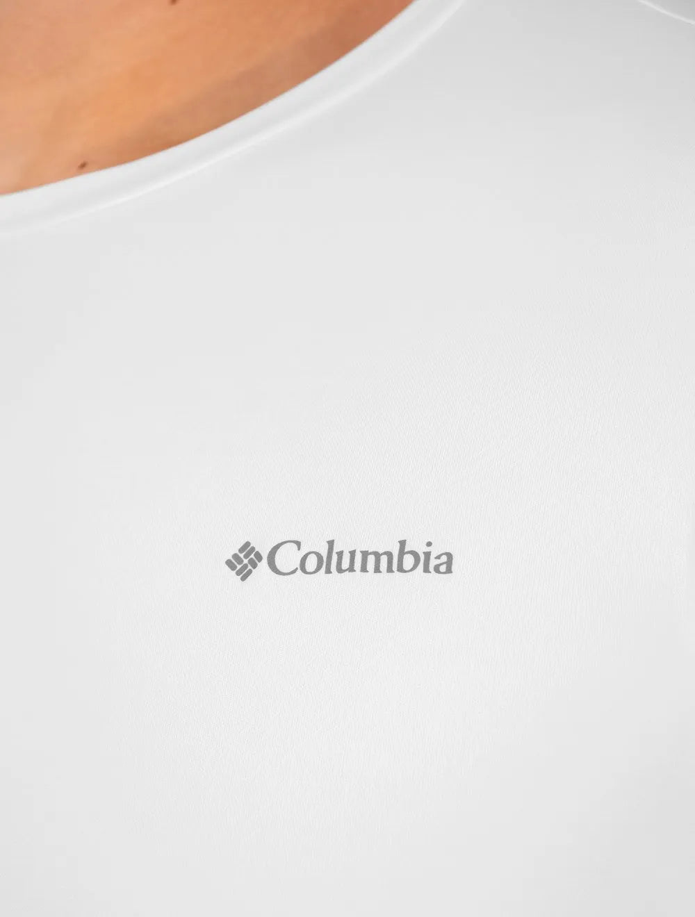 Camiseta Columbia Masculina Manga Longa Neblina Grey Logo Branca