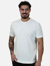 Camiseta King & Joe Masculina Slim Malha Tricot Off White