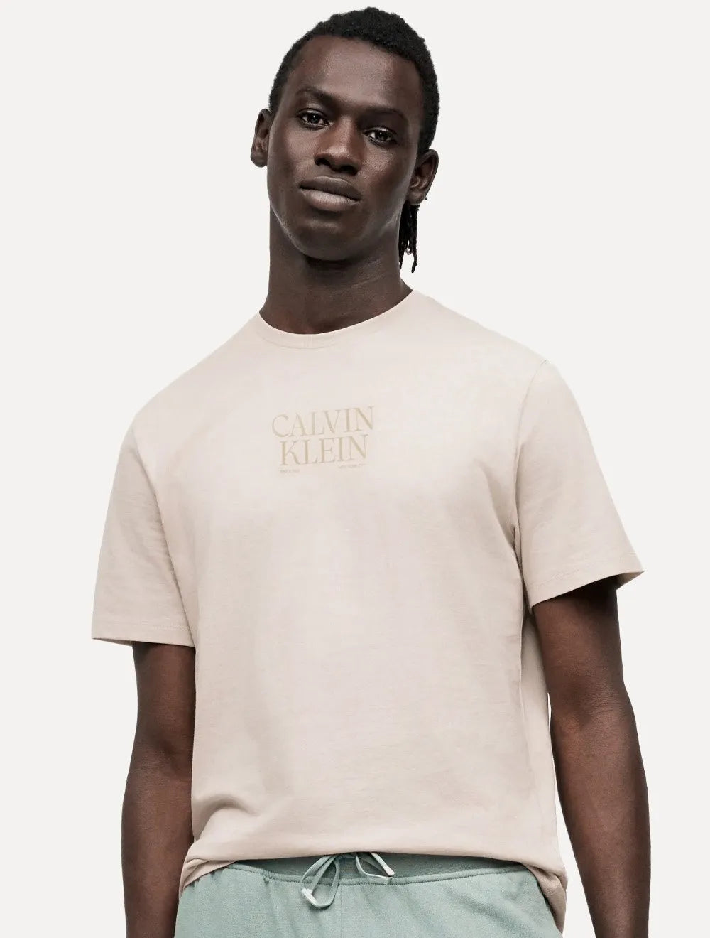 Camiseta Calvin Klein Masculina Big Logo Cáqui