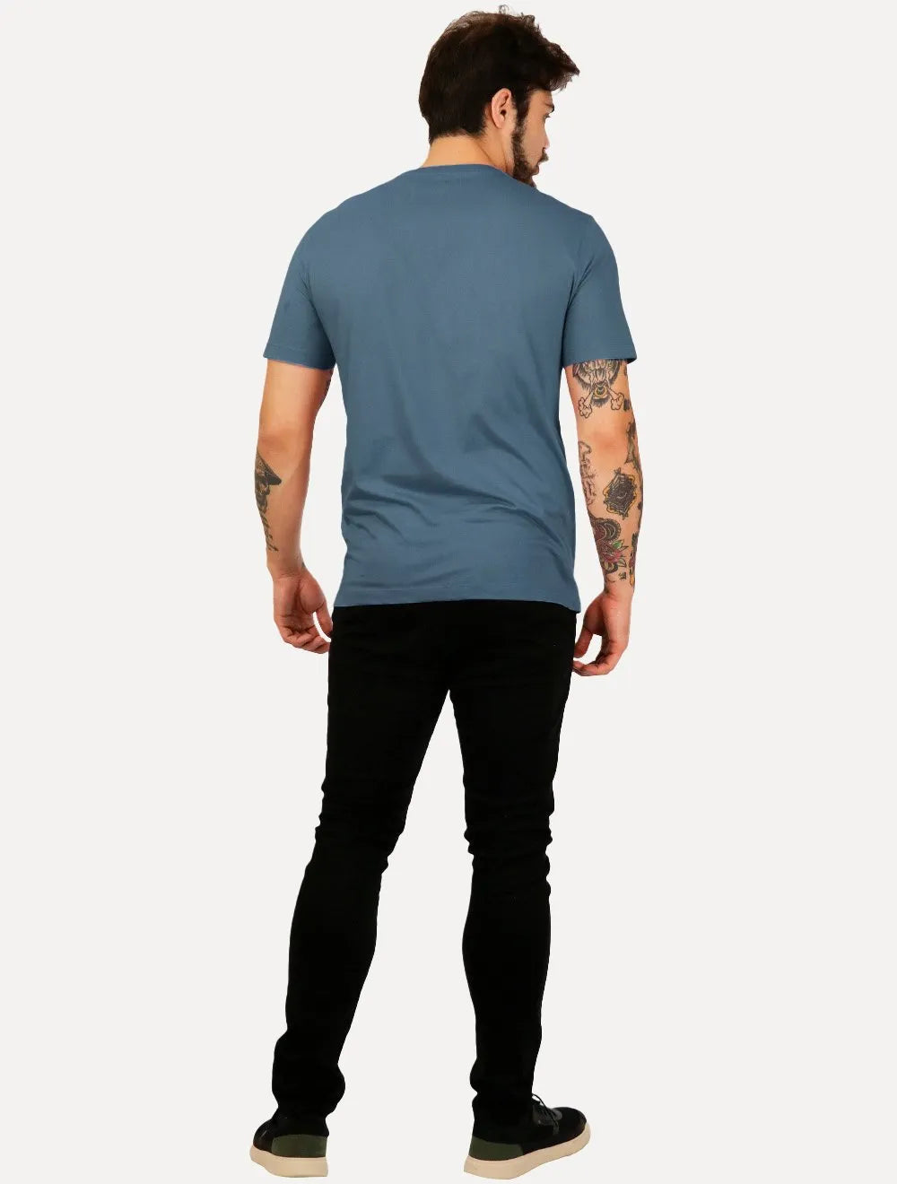 Camiseta Individual Slim Pima Soft Touch Logo Azul Escuro