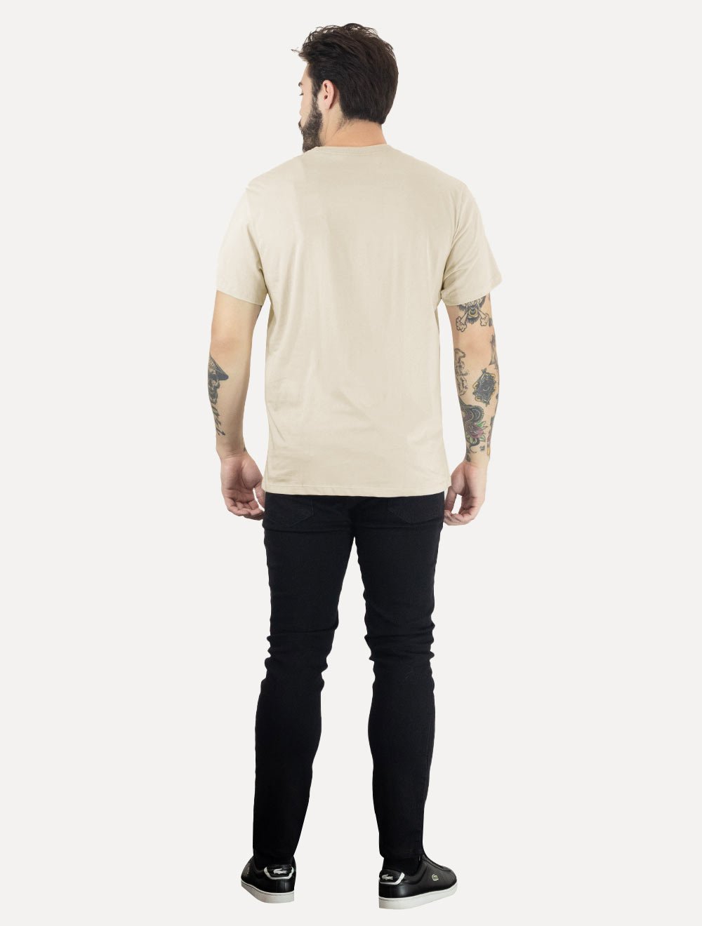 Camiseta Colcci Masculina Basica Logo Minimalista Off-White