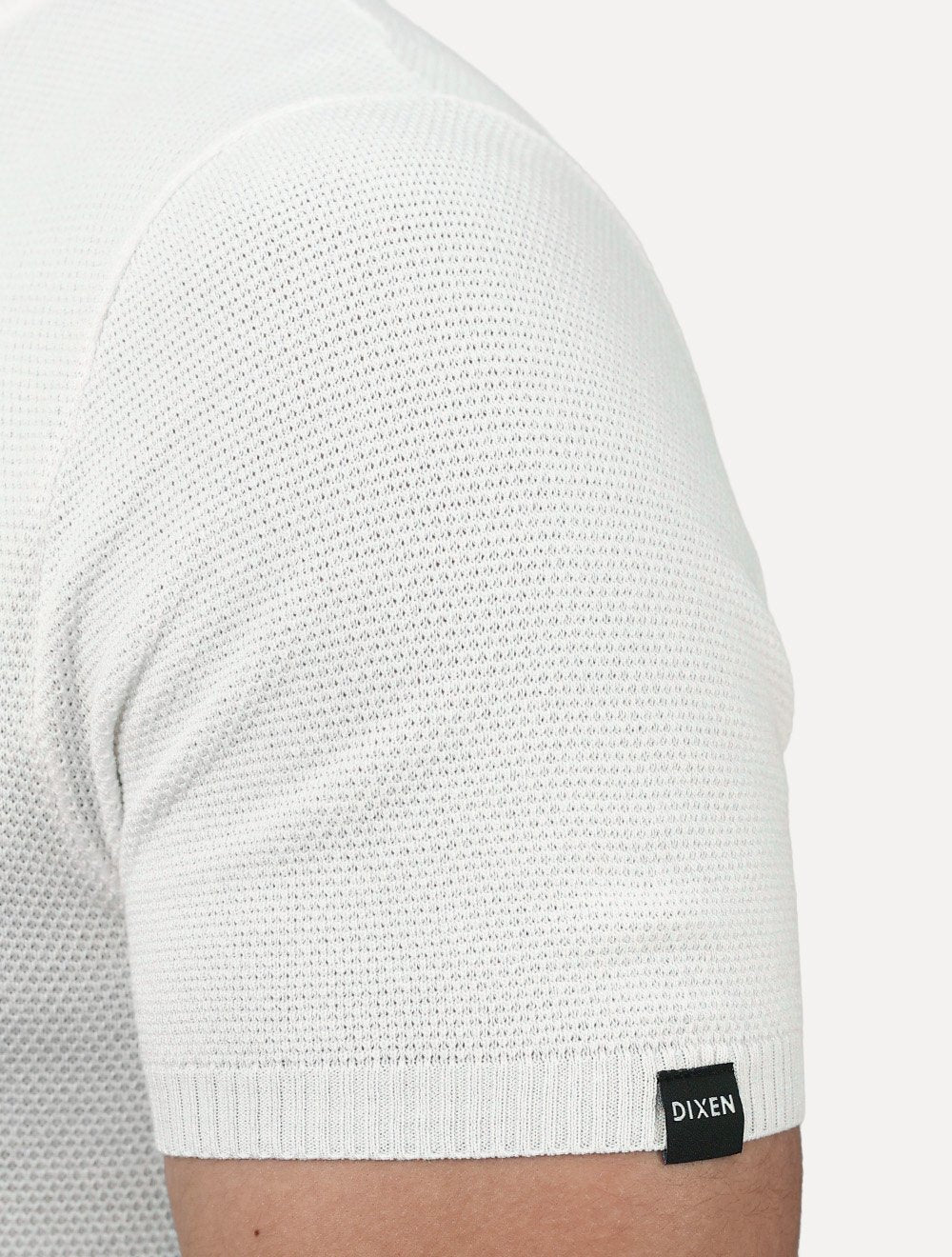 Camiseta Dixen Masculina Tricot Manga Curta Gola Careca Textura Branco