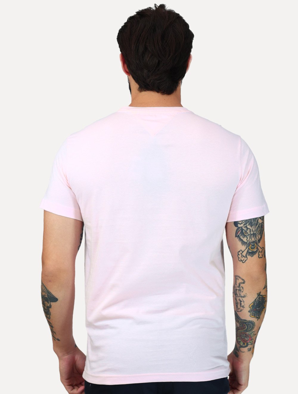 Camiseta Tommy Hilfiger Masculina Core Logo Tee Rosa Claro
