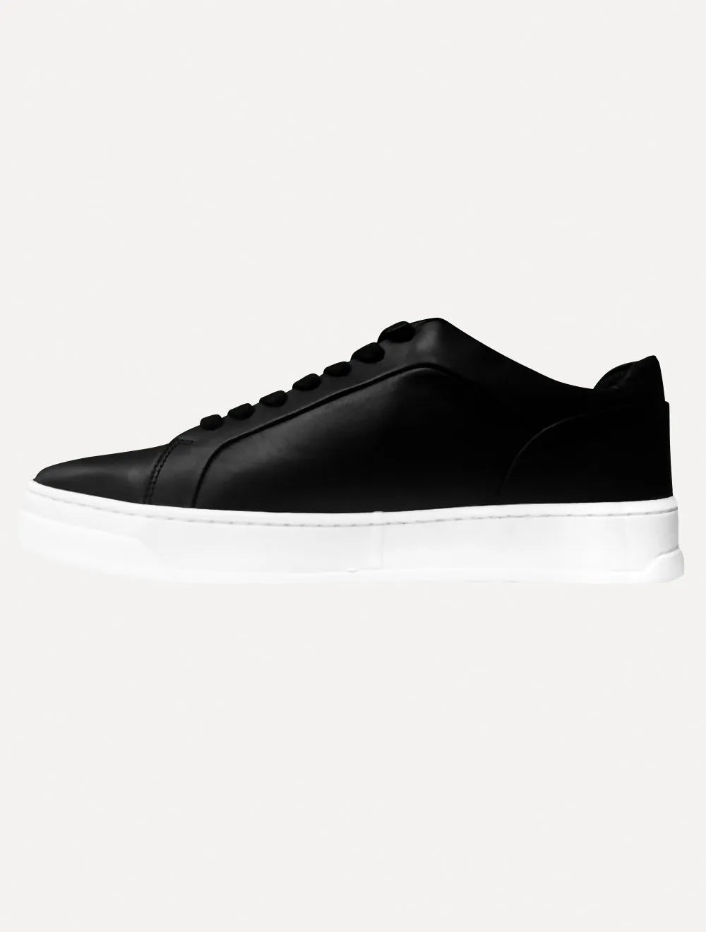Tênis Calvin Klein Masculino Couro Casual Confort Black Logo Preto