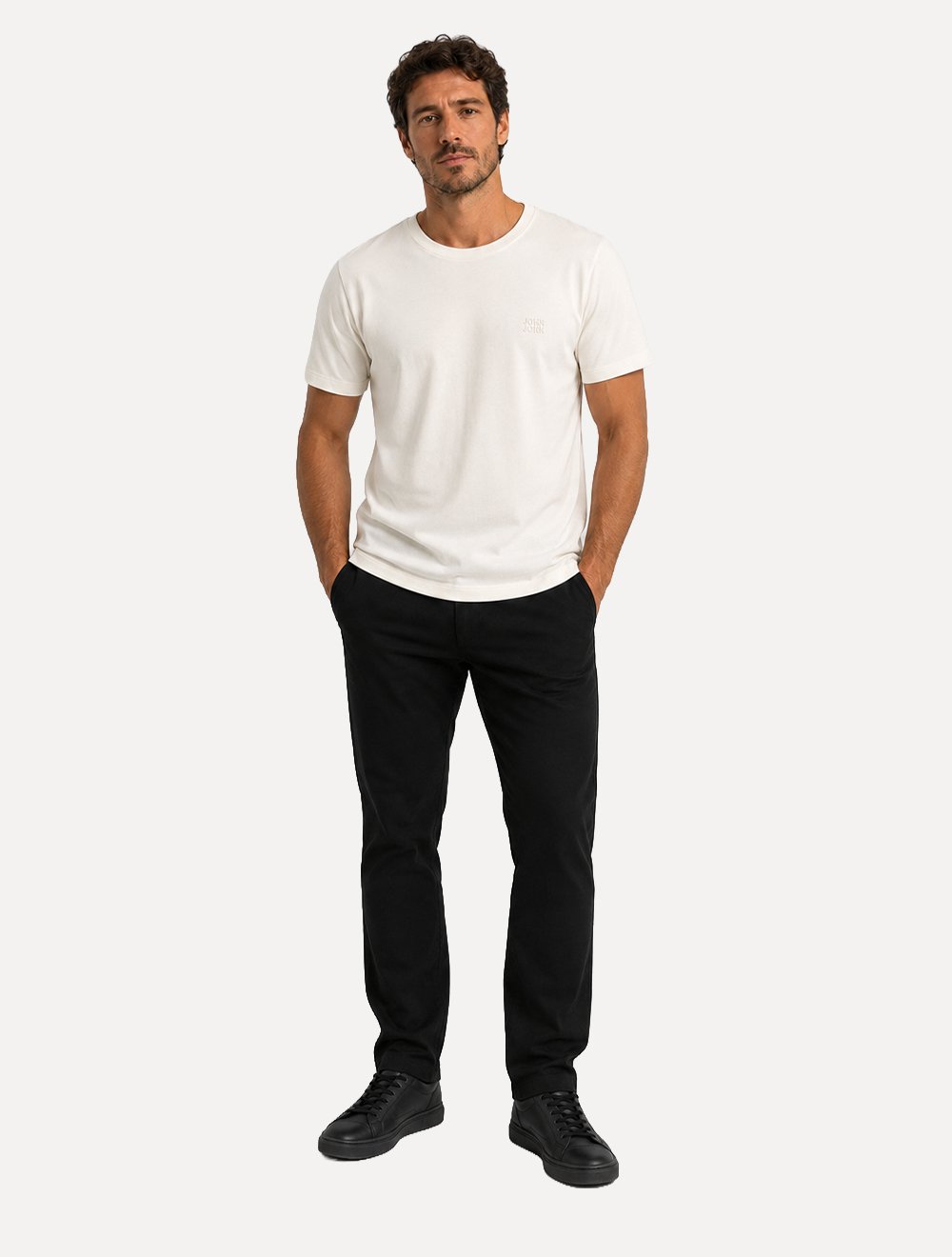 Camiseta John John Masculina Regular Fit Basic Uno Lisa Off White