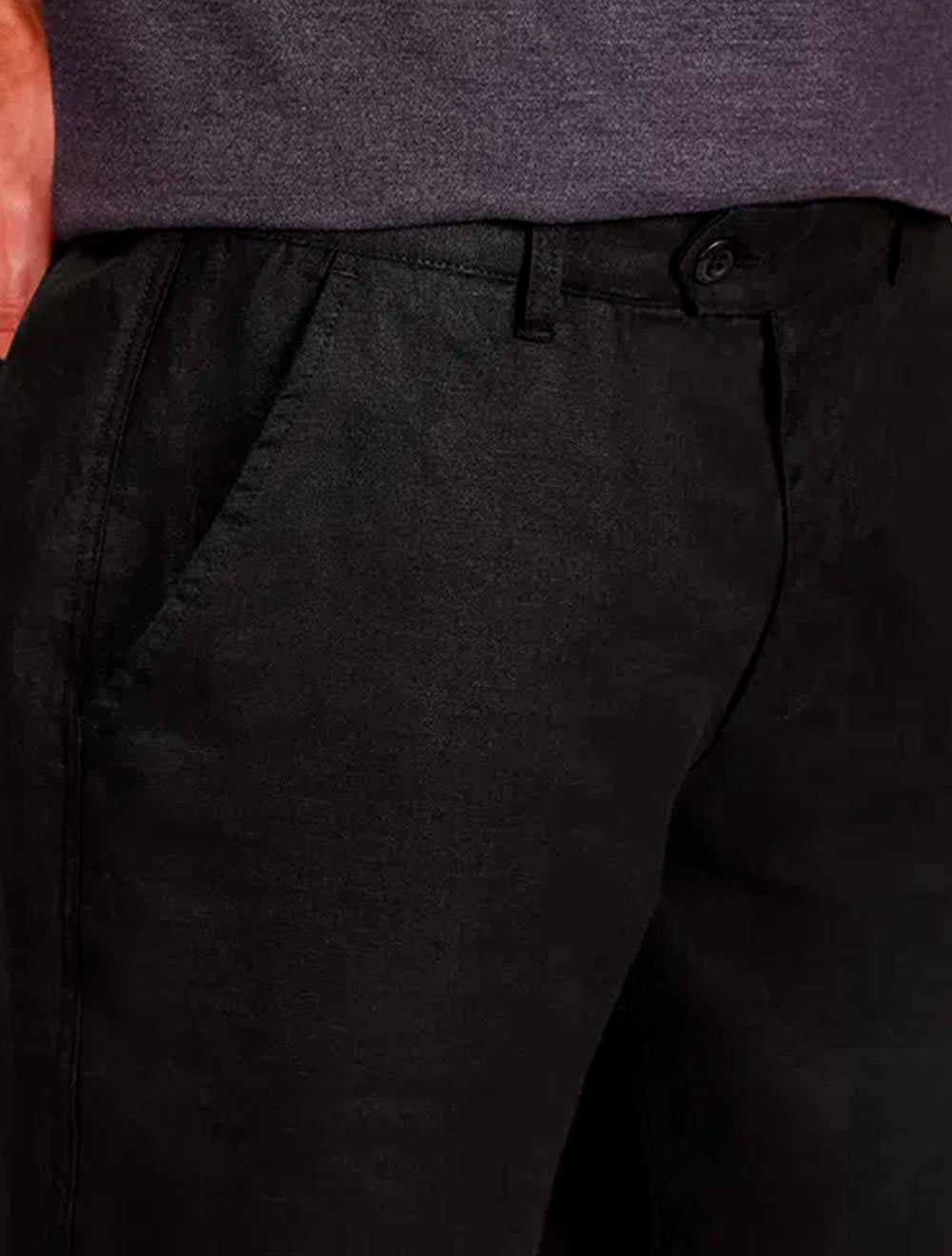 Bermuda Aramis Masculina Sarja Chino Cós Chambray Preta