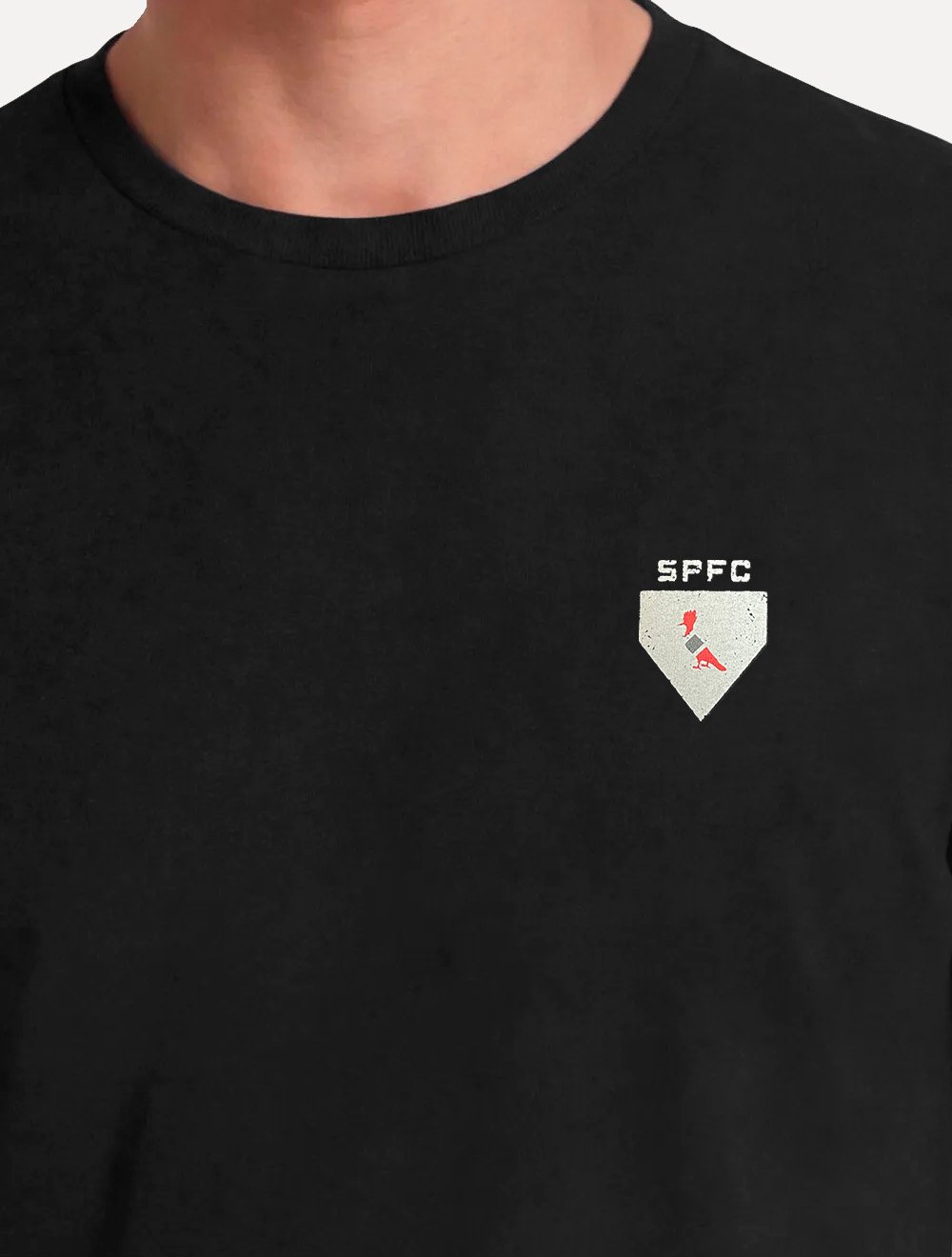 Camiseta Reserva Masculina SPFC Chest Minimalist Preta