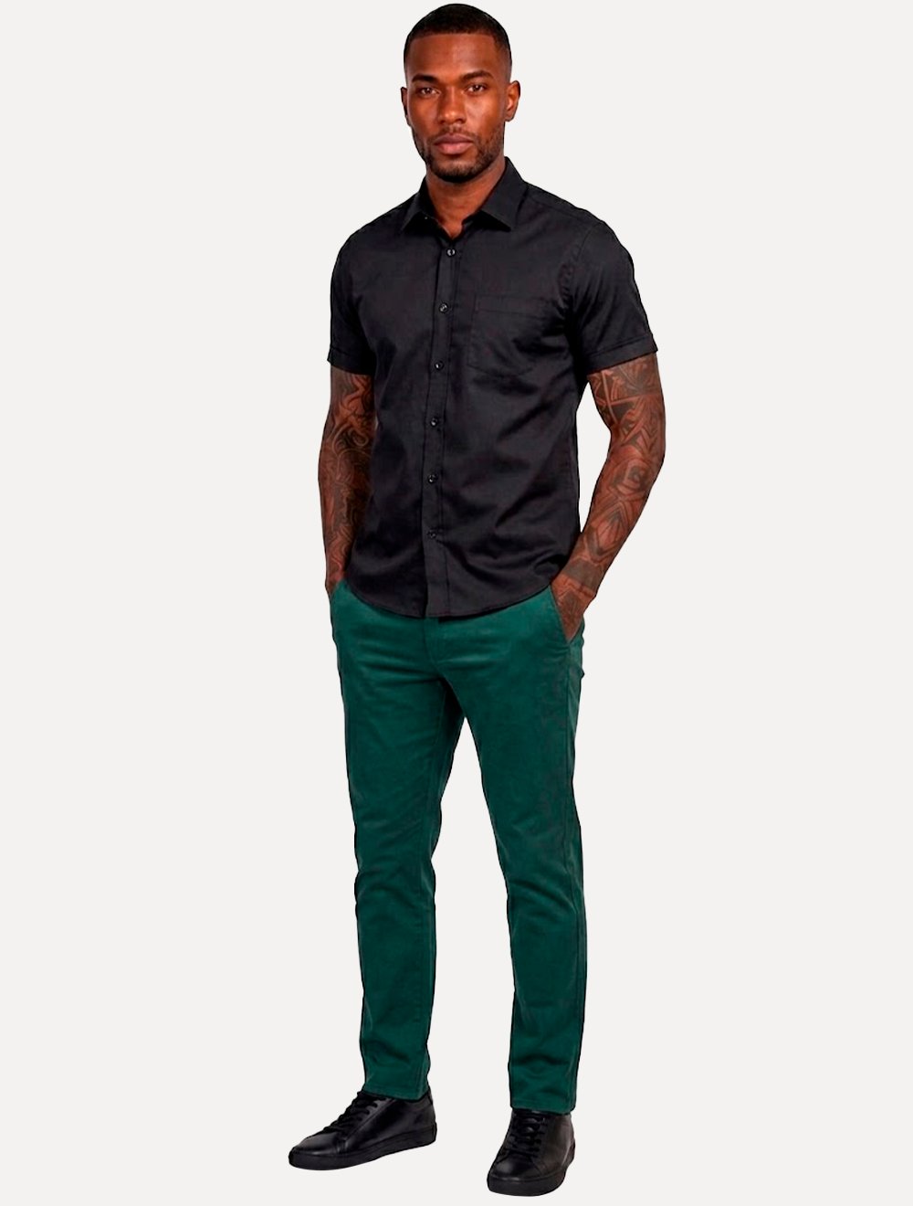 Camisa Aramis Masculina Slim Stretch Fil a Fil Elastano Chumbo
