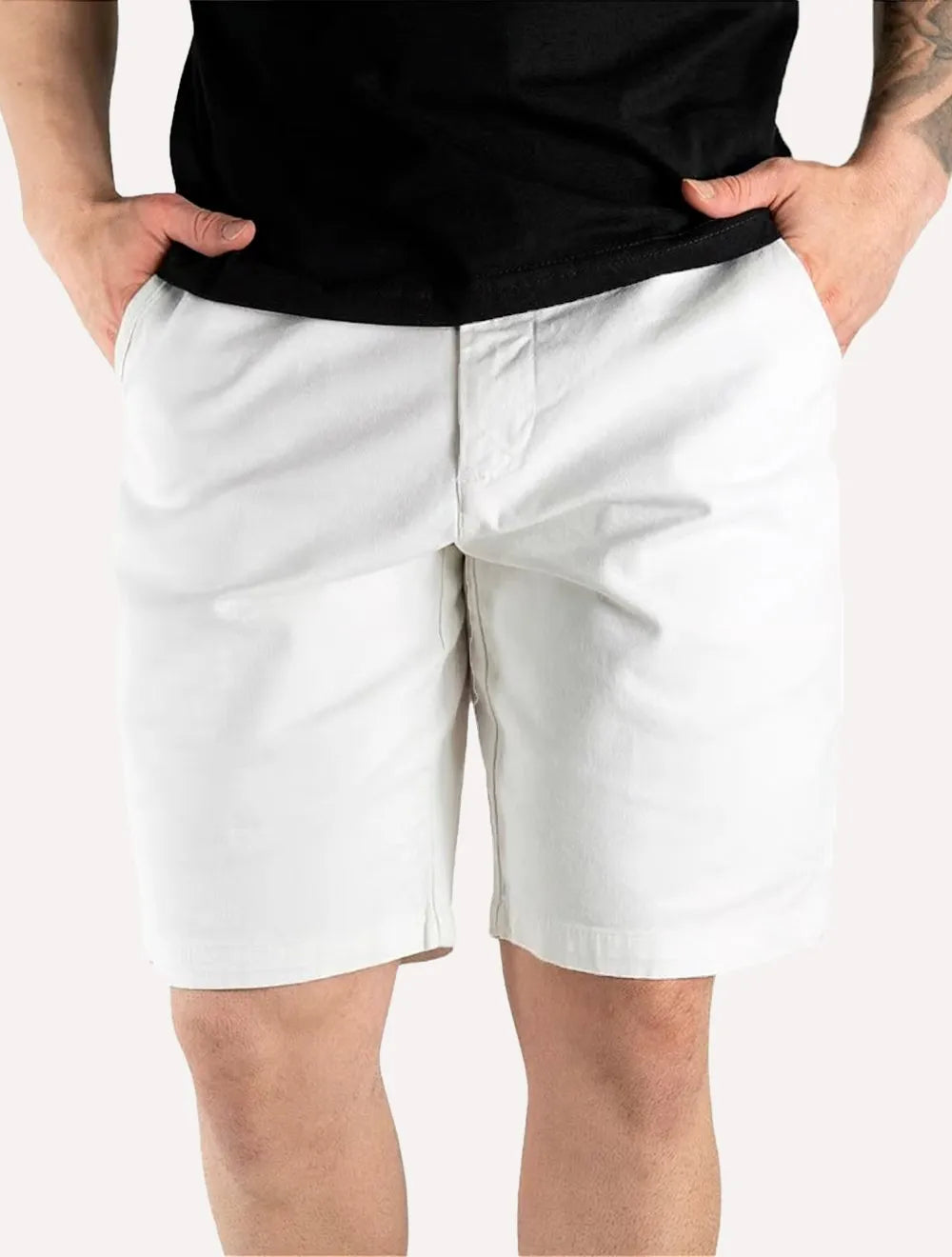 Bermuda Reserva Masculina de Sarja Casual Iron Off-White