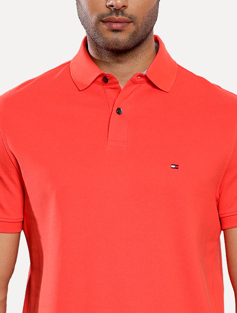 Polo Tommy Hilfiger Masculina Regular Piquet 1985 Laranja
