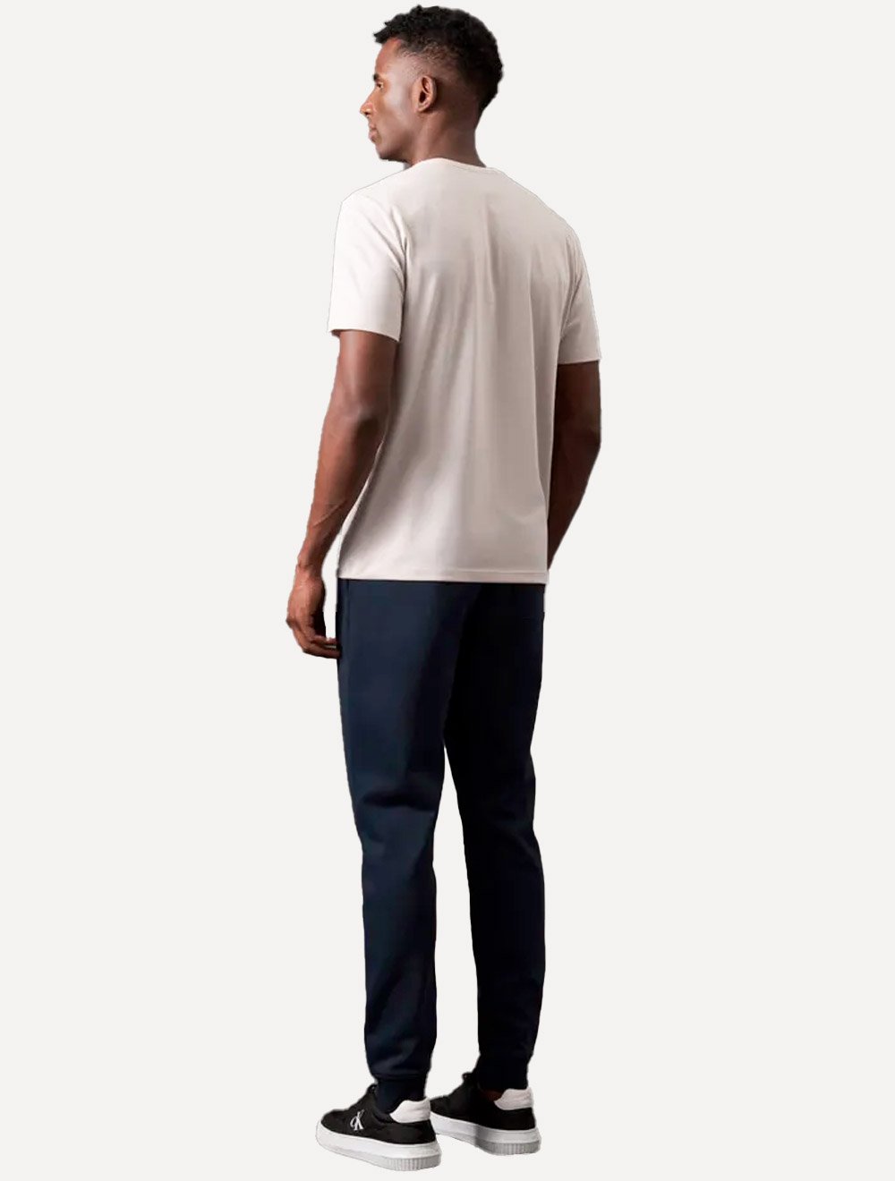 Calça Calvin Klein Jeans Masculina Moletom CK Bordado Azul Marinho
