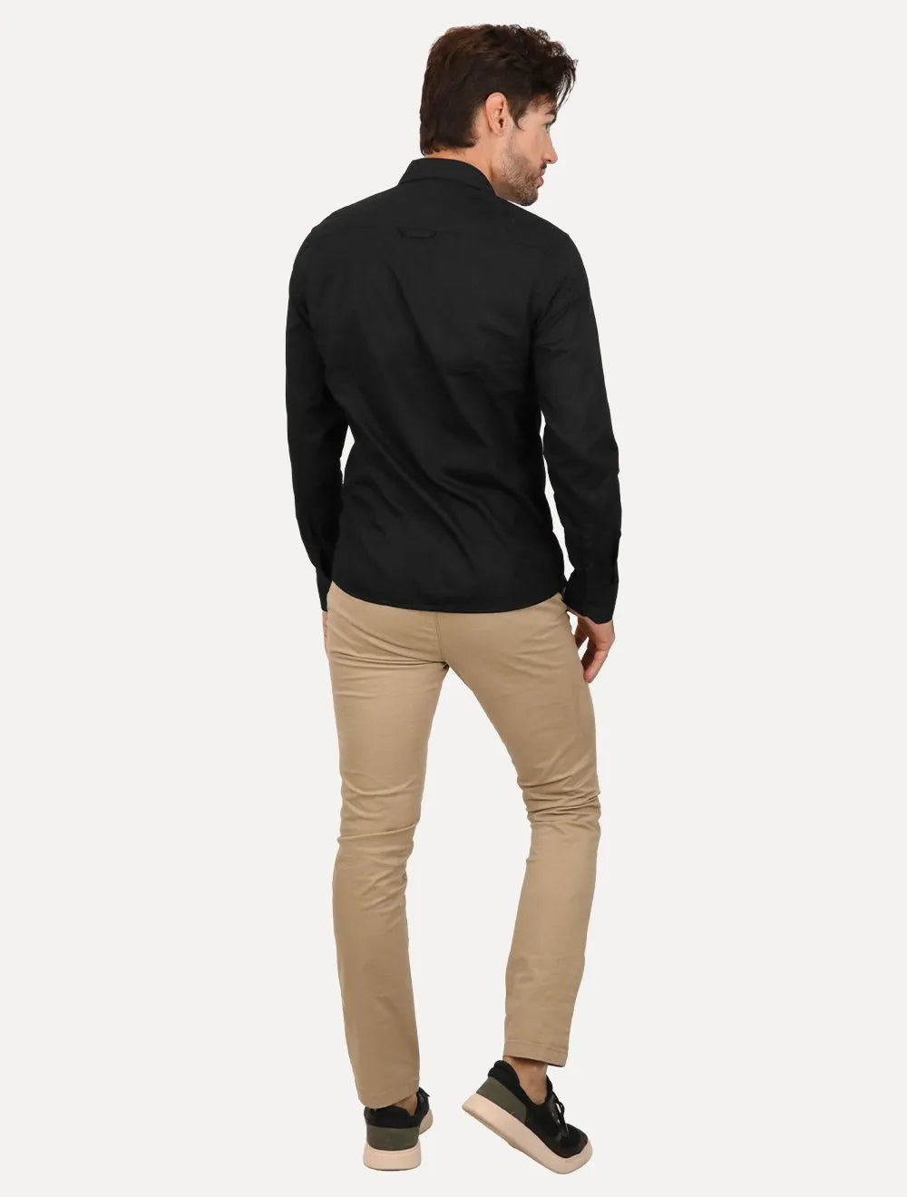 Camisa Tommy Jeans Masculina Slim Original Stretch Preta