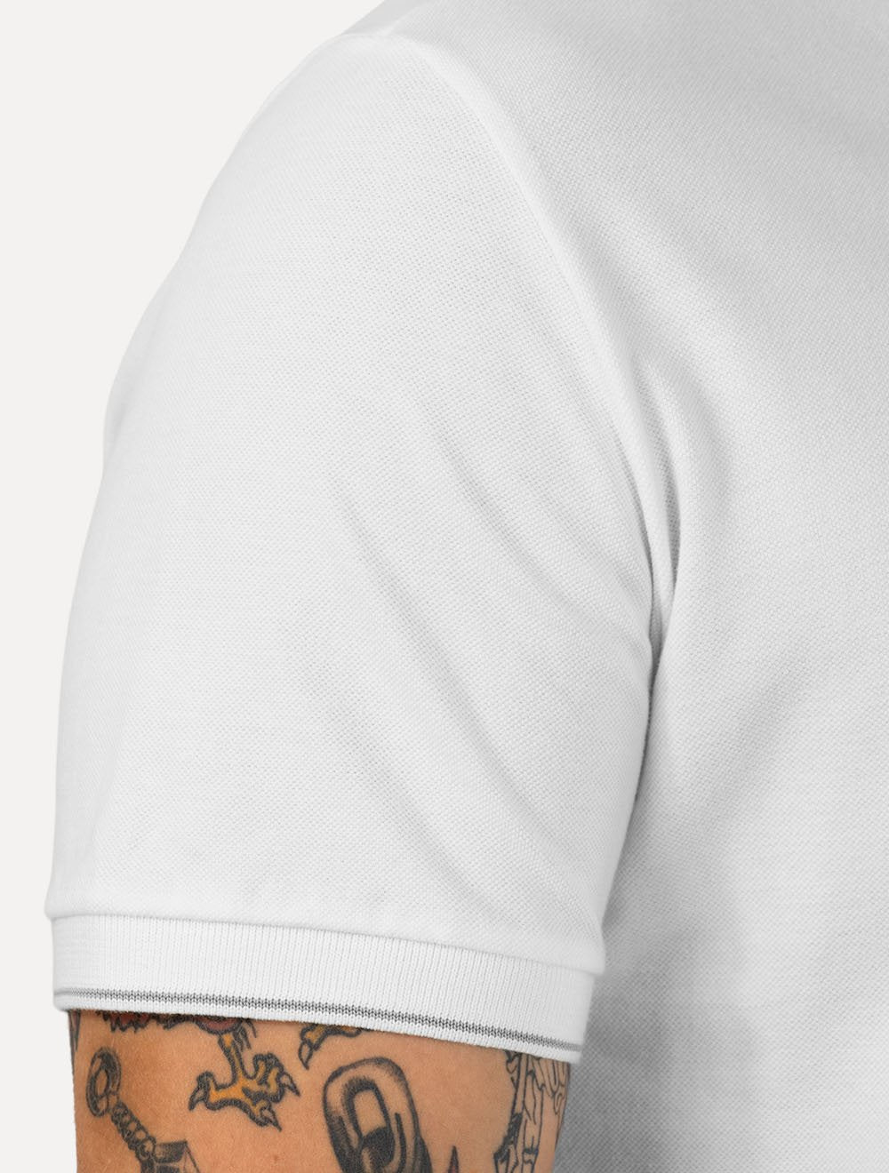 Polo Calvin Klein Piquet Regular Básica Friso Branca