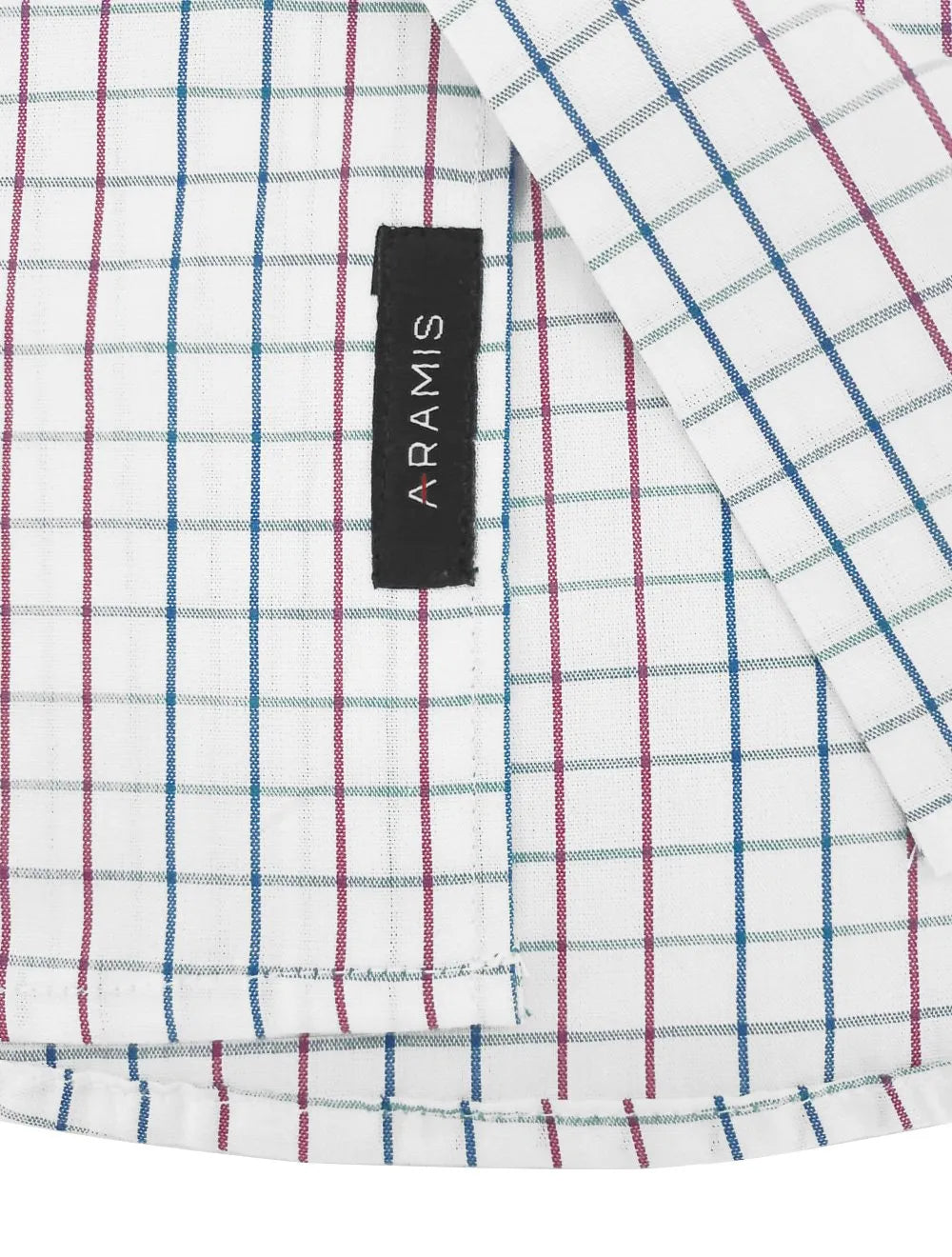 Camisa Aramis Masculina Slim Tricoline Xadrez Pink Blue Branca