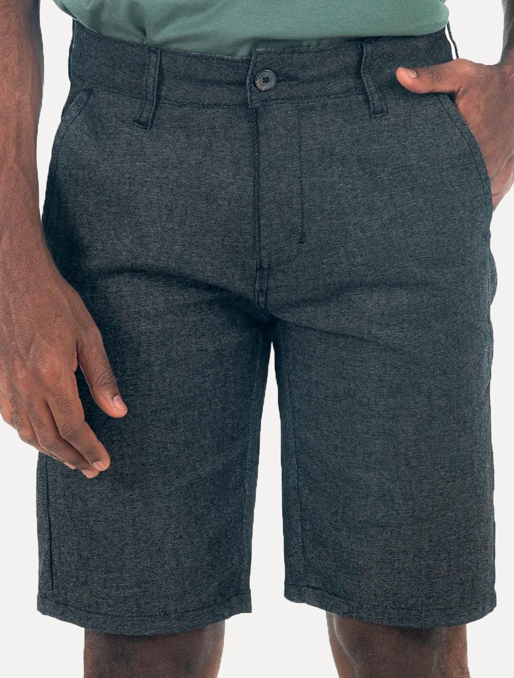Bermuda King & Joe Sarja Masculina Slim Texture Marinho Mescla