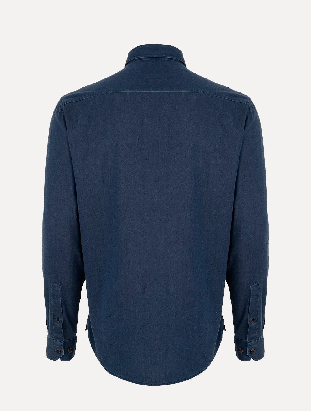 Camisa Dudalina Masculina Slim Tricoline Stretch Lisa Azul Jeans