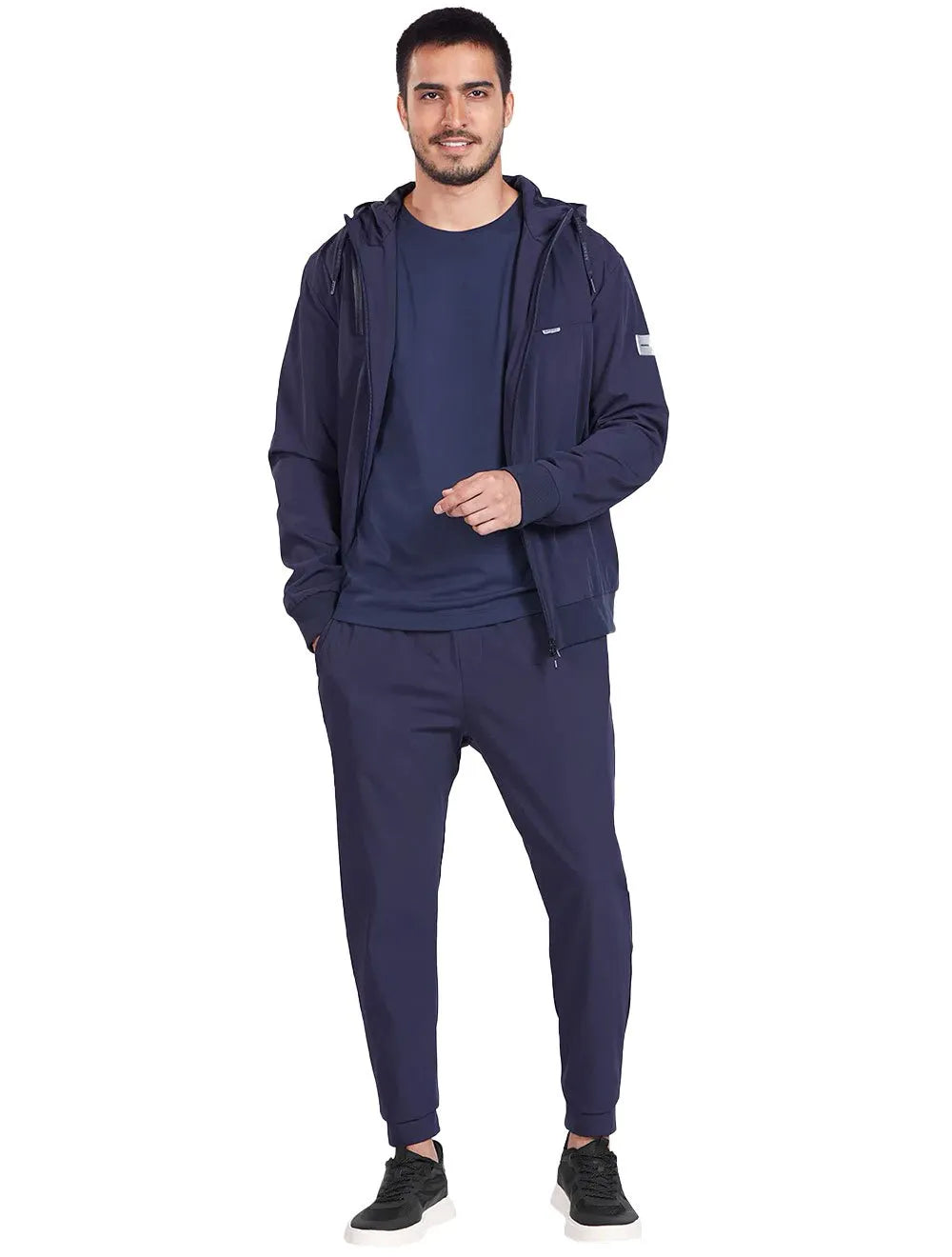 Jaqueta Aramis Masculina Hoodie Nylon Bomber Superflex Azul Marinho