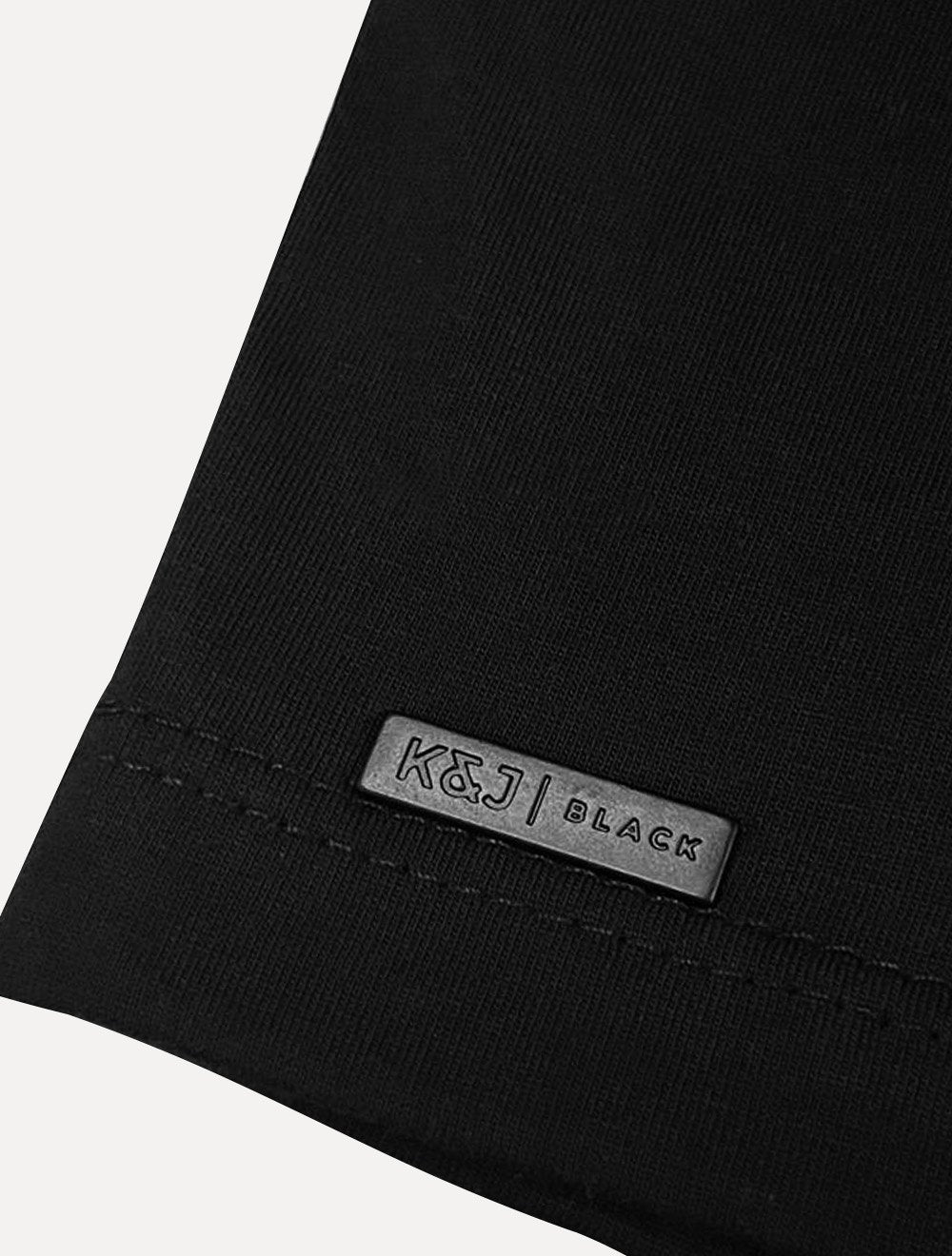 Camiseta K&J Black Masculina Slim Pima Cotton Premium Preta