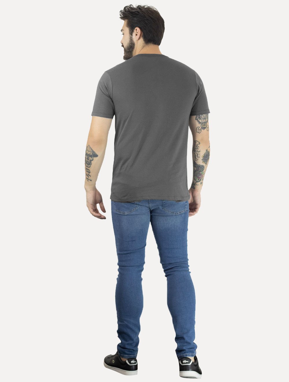 Camiseta John John Masculina Rubber Key Light Transfer Cinza Escuro