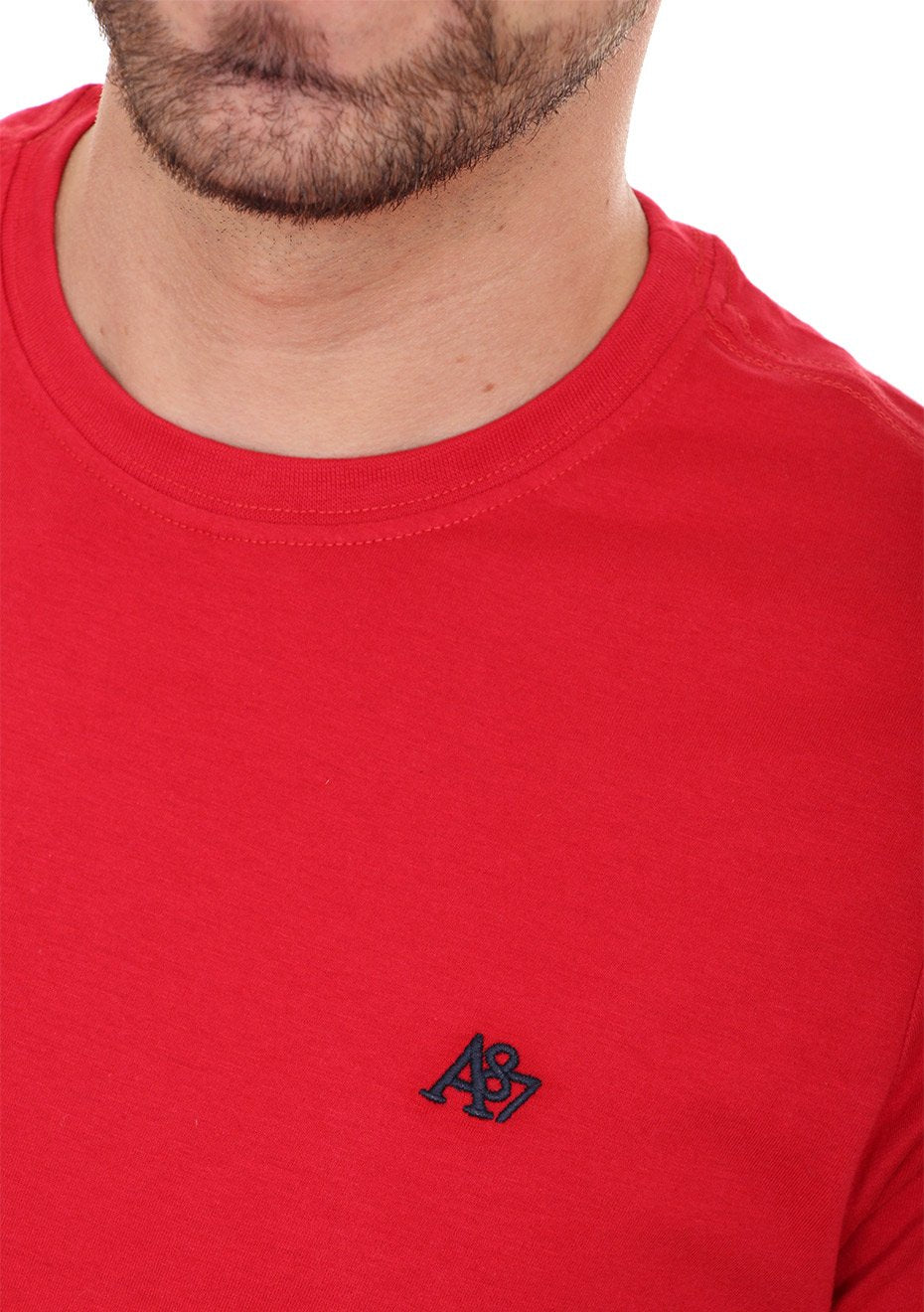 Camiseta Aeropostale Masculina Embroidered Logo A87 Vermelha