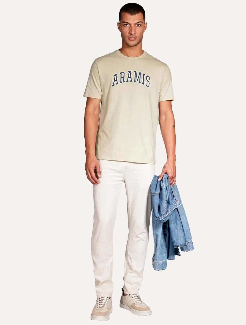 Camiseta Aramis Masculina Regular New College Areia