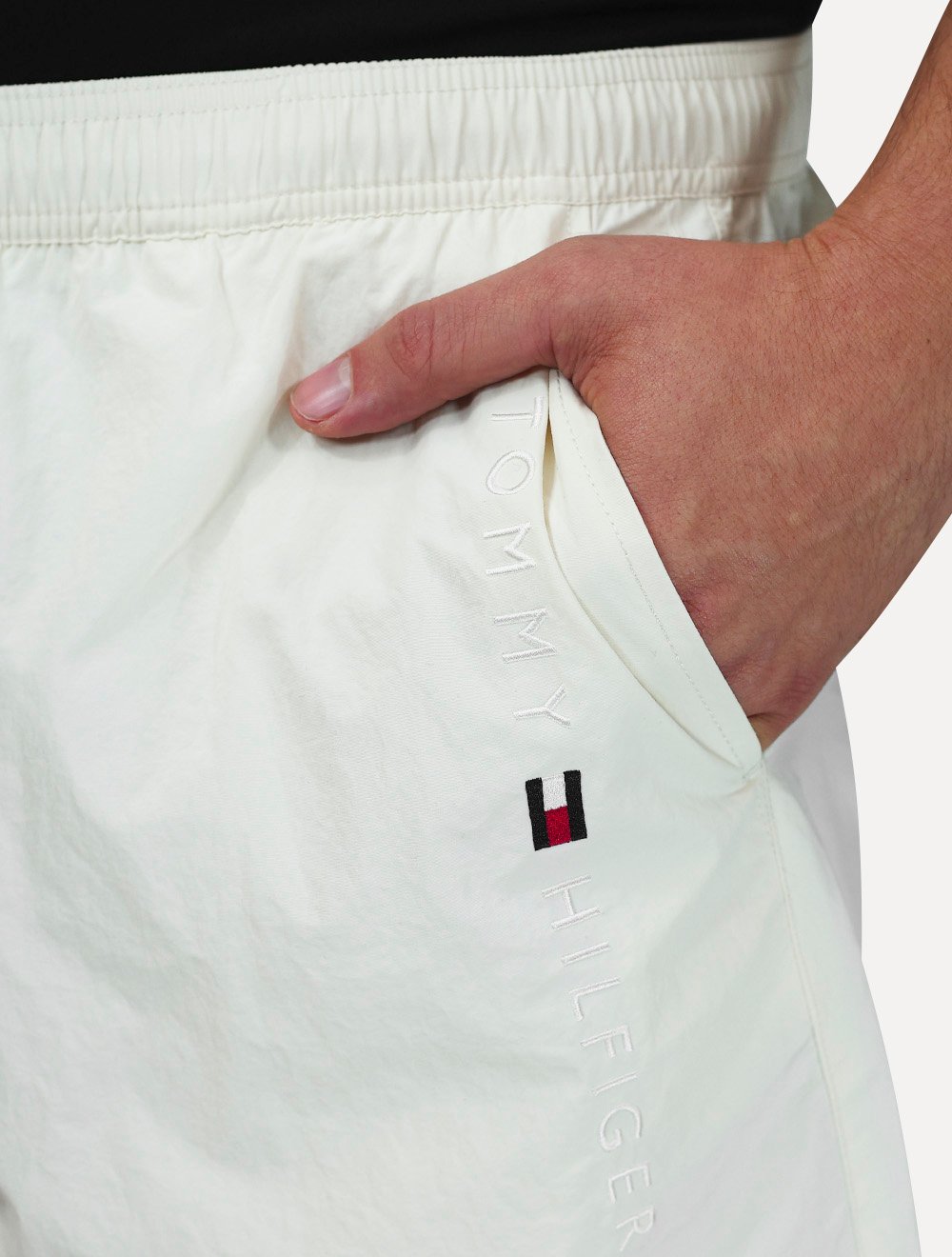 Short Tommy Hilfiger Masculino Medium Drawstring Zip Pocket Off White