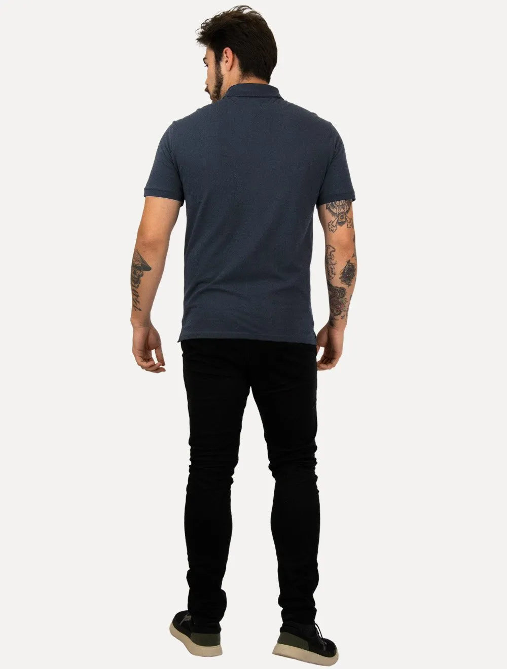 Polo Tommy Jeans Regular Classic Flag Badge Azul Escuro