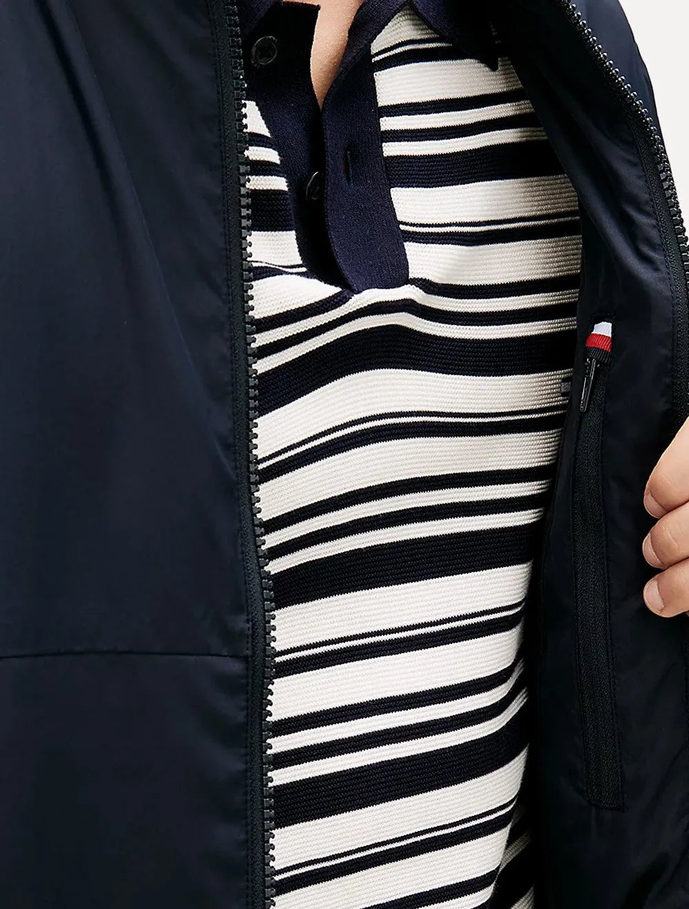 Jaqueta Tommy Hilfiger Branded Rubber Bomber Azul Marinho