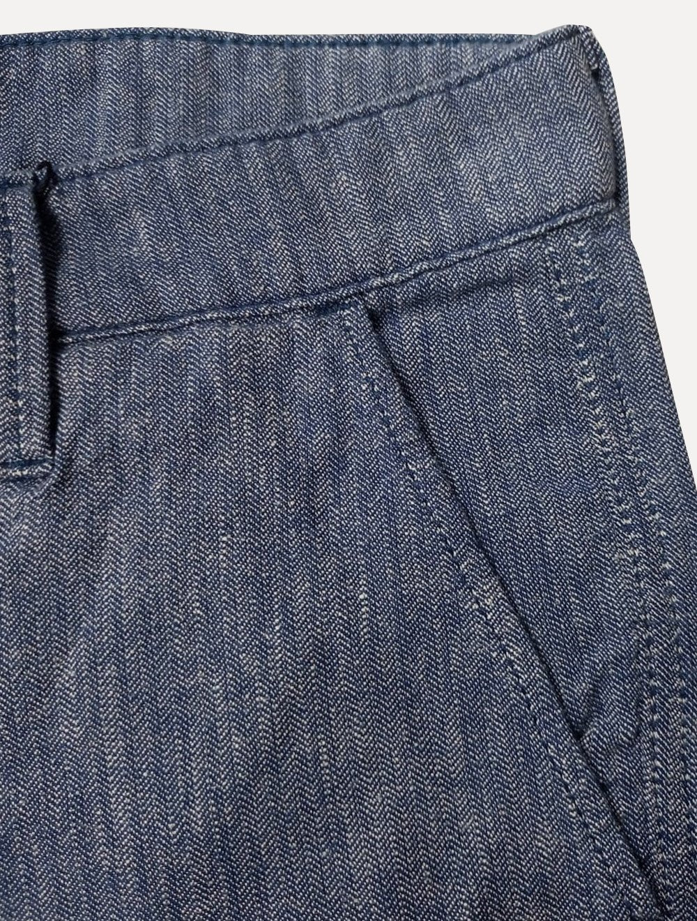 Bermuda Dudalina Masculina Sarja Slim Fio Tinto Azul Mescla Médio