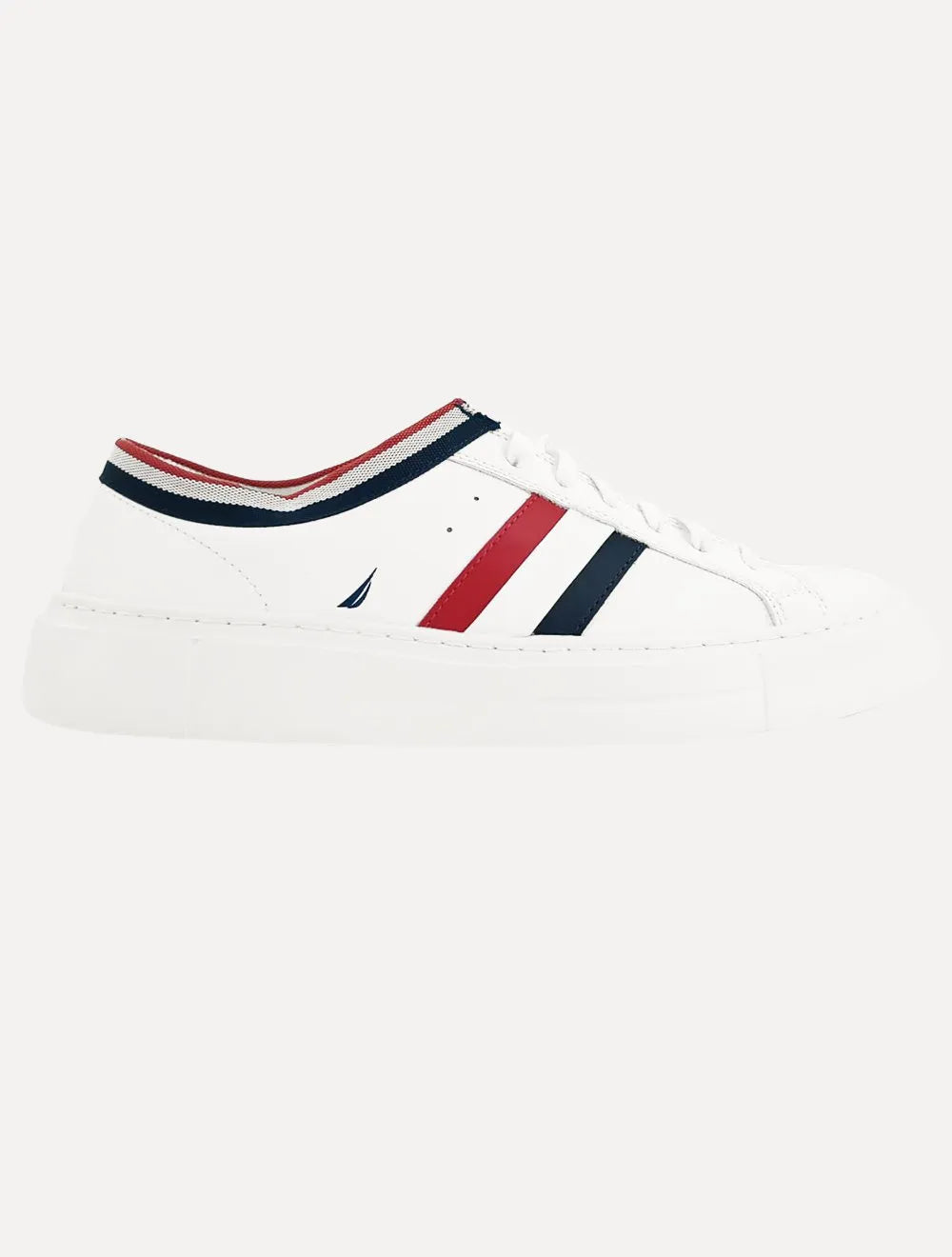 Tênis Nautica Masculino Firenze Listrado Vermelho/Branco