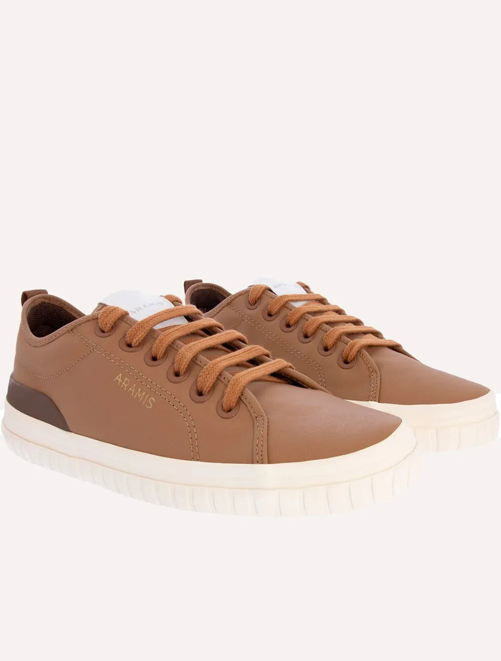 Tênis Aramis Masculino Couro Recortes Deep Leather Marrom Claro