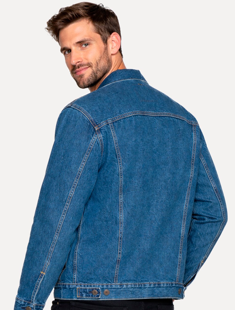 Jaqueta Levis Jeans Masculina Trucker Relaxed Azul Médio
