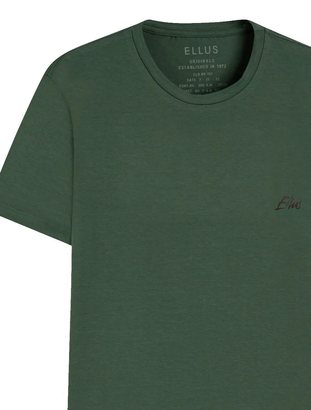 Camiseta Ellus Masculina Cotton Fine Aquarela Classic Verde Militar